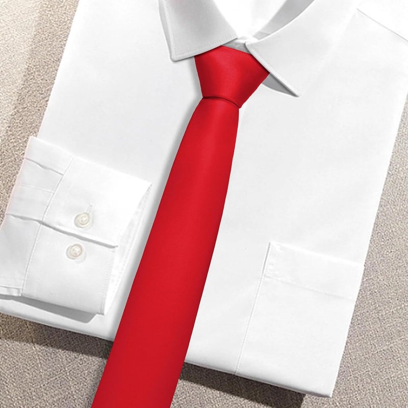Junmaxroad Store Boys Black Tie Satin Solid Color Necktie for Teen Wedding School Graduation with Gift Box - Image 2